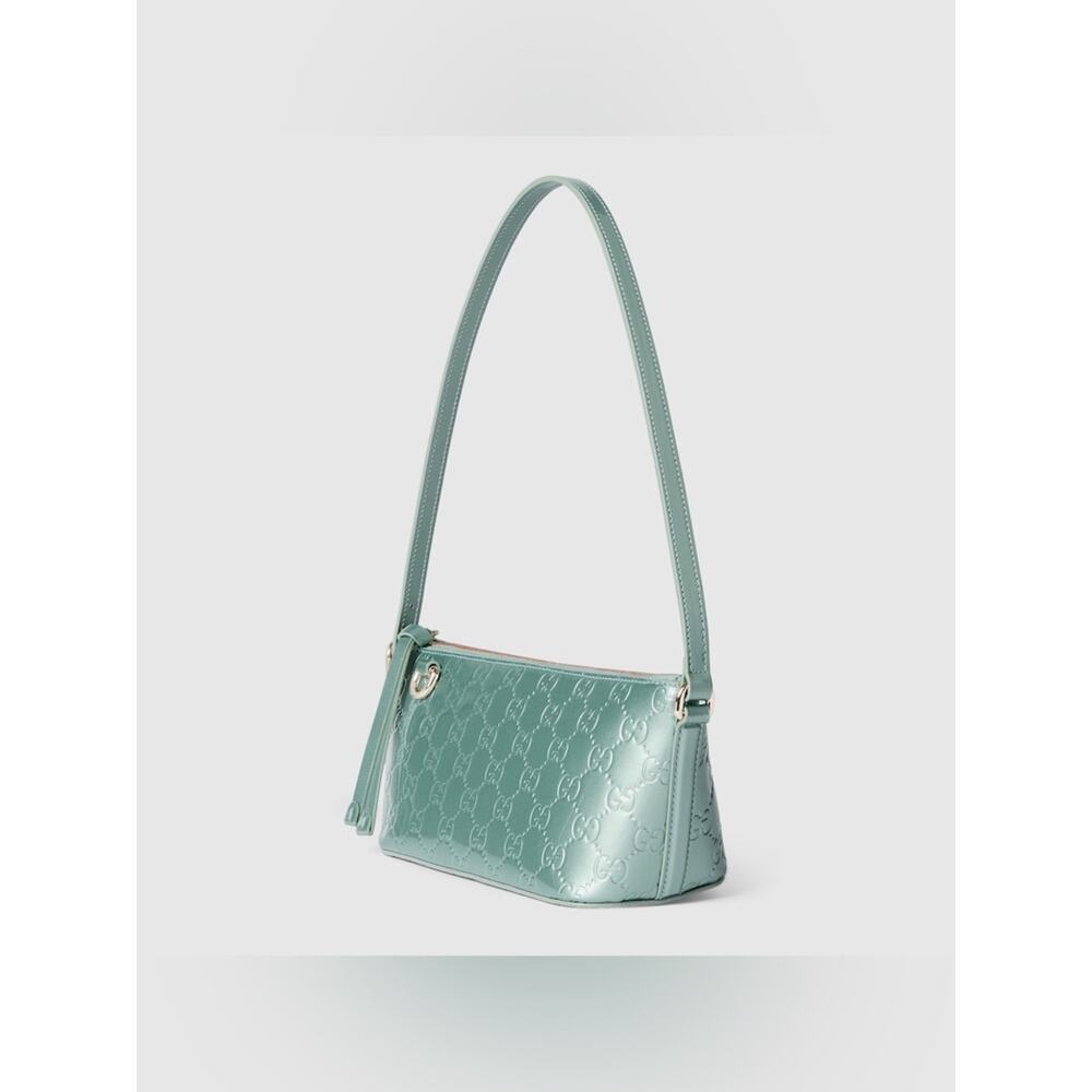 Gucci GG Embossed Shoulder Bag Aqua Green - Picture 3 of 8